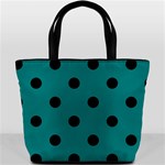 Polka Dots - Black on Teal Bucket Bag
