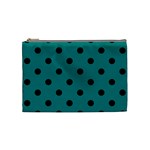Polka Dots - Black on Teal Cosmetic Bag (M)