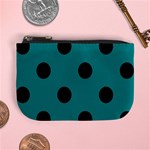 Polka Dots - Black on Teal Mini Coin Purse