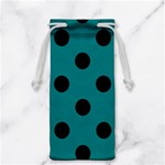 Polka Dots - Black on Teal Jewelry Bag