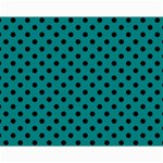 Polka Dots - Black on Teal Collage 11  x 14 