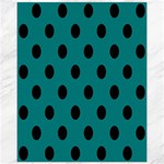 Polka Dots - Black on Teal Canvas 11  x 14 