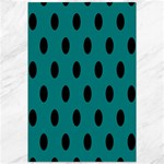 Polka Dots - Black on Teal Canvas 12  x 18 