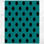 Polka Dots - Black on Teal Canvas 16  x 20 