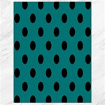 Polka Dots - Black on Teal Canvas 18  x 24 