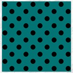 Polka Dots - Black on Teal Canvas 20  x 20 