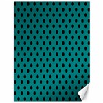 Polka Dots - Black on Teal Canvas 36  x 48 