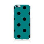Polka Dots - Black on Teal Apple iPhone 6/6S Silicone Case (Transparent)