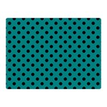 Polka Dots - Black on Teal Double Sided Flano Blanket (Mini)