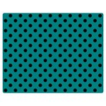 Polka Dots - Black on Teal Double Sided Flano Blanket (Medium)