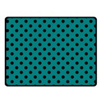 Polka Dots - Black on Teal Fleece Blanket (Small) (One Side)