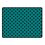 Polka Dots - Black on Teal Double Sided Fleece Blanket (Small) (Two Sides)