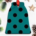 Polka Dots - Black on Teal Ornament (Bell)