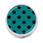 Polka Dots - Black on Teal 4-Port USB Hub (One Side)