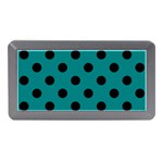 Polka Dots - Black on Teal Memory Card Reader (Mini)
