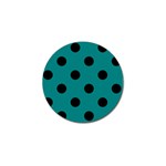 Polka Dots - Black on Teal Golf Ball Marker (4 pack)