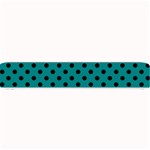 Polka Dots - Black on Teal Small Bar Mat