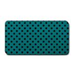 Polka Dots - Black on Teal Medium Bar Mat