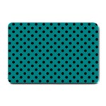 Polka Dots - Black on Teal Small Doormat