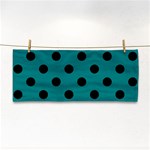 Polka Dots - Black on Teal Hand Towel