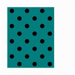 Polka Dots - Black on Teal Small Garden Flag (Two Sides)