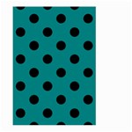 Polka Dots - Black on Teal Large Garden Flag (Two Sides)