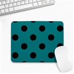 Polka Dots - Black on Teal Small Mousepad