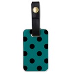 Polka Dots - Black on Teal Luggage Tag (One Side)