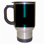 Polka Dots - Black on Teal Travel Mug (Silver Gray)