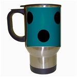 Polka Dots - Black on Teal Travel Mug (Black)