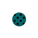 Polka Dots - Black on Teal 1  Mini Button