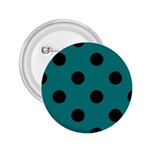 Polka Dots - Black on Teal 2.25  Button