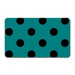 Polka Dots - Black on Teal Magnet (Rectangular)