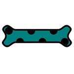 Polka Dots - Black on Teal Magnet (Dog Bone)