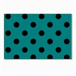 Polka Dots - Black on Teal Postcard 4 x 6  (Pkg of 10)