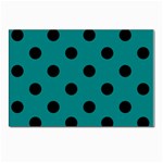Polka Dots - Black on Teal Postcard 5  x 7 