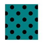 Polka Dots - Black on Teal Greeting Card 4.5  x 6 