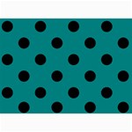 Polka Dots - Black on Teal 5  x 7  Photo Cards