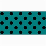 Polka Dots - Black on Teal 4  x 8  Photo Cards