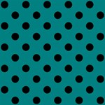 Polka Dots - Black on Teal ScrapBook Page 12  x 12 