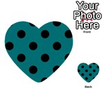Polka Dots - Black on Teal Multi-purpose Cards (Heart)
