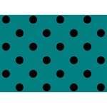 Polka Dots - Black on Teal Birthday Cake 3D Greeting Card (7x5)