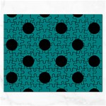 Polka Dots - Black on Teal Jigsaw Puzzle (Rectangular)