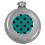 Polka Dots - Black on Teal Hip Flask (5 oz)