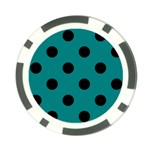 Polka Dots - Black on Teal Poker Chip Card Guard (10 pack)