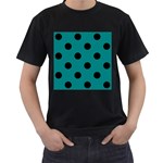 Polka Dots - Black on Teal Men s T-Shirt (Black)