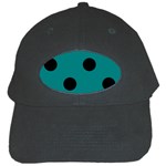 Polka Dots - Black on Teal Black Cap