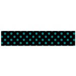 Polka Dots - Teal on Black Flano Scarf (Small)