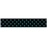 Polka Dots - Teal on Black Flano Scarf (Large)