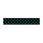 Polka Dots - Teal on Black Flano Scarf (Mini)